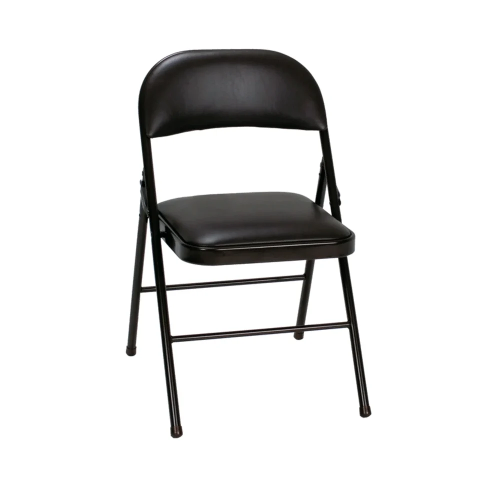 Glossy Lightweight Cosco Fabric Folding Chair Black (4-pack)