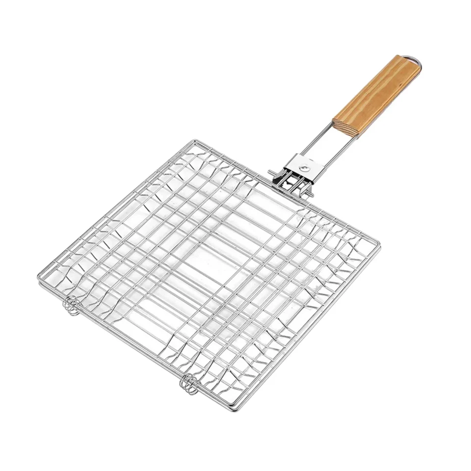 Easy-Clean SunniMix BBQ Basket Camping Gifts Barbecue Rack for Grill for Kabob es Vegetables