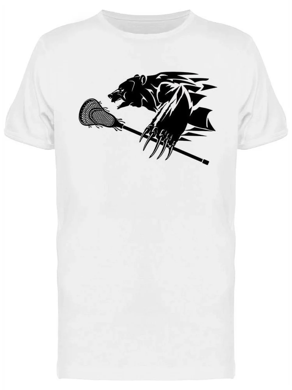 Best-Selling Smartprints Mens Graphic Tee - Bear Lacrosse Mascot - Regular Fit 100% Cotton