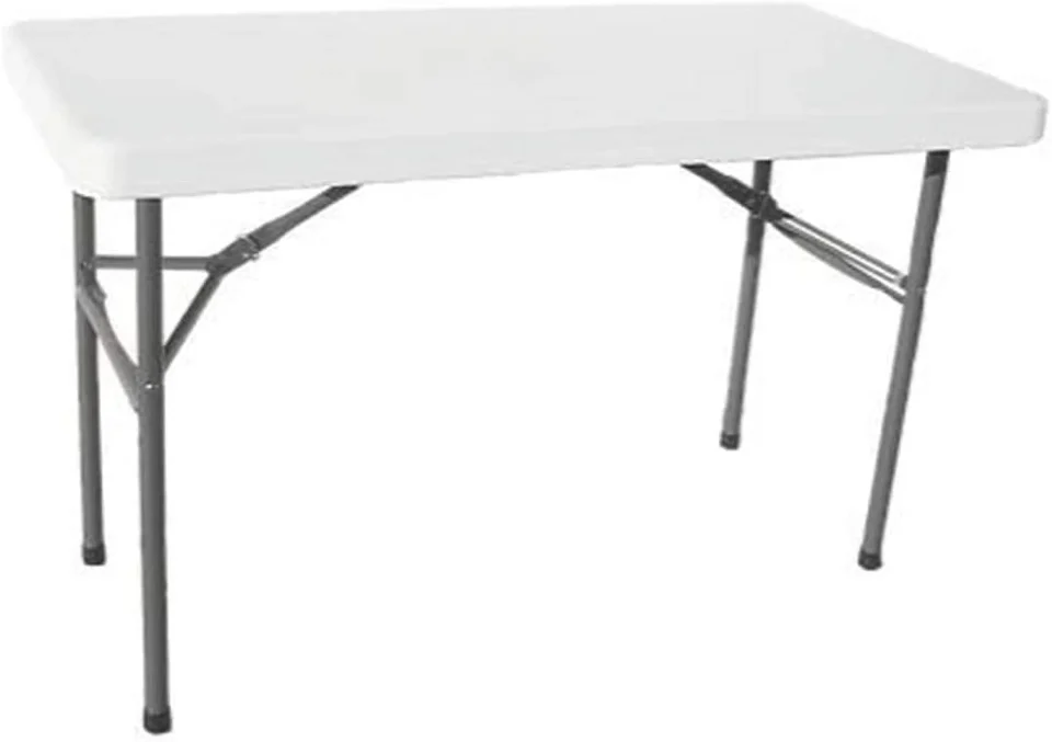 Versatile Plastic Folding Table - Polyethylene Sturdy Outdoor Folding Table - Lightweight Fold Up Table for Weddings Cocktail Parties Patios - 30'' x 48''