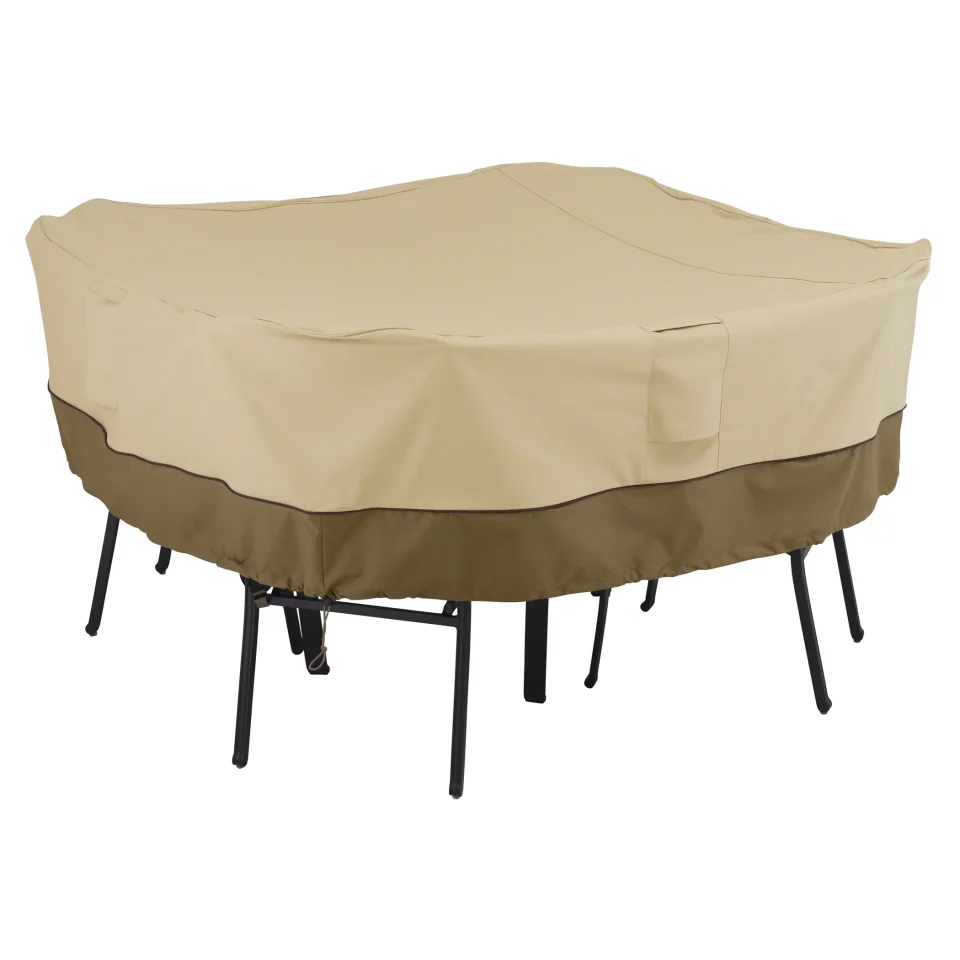 Lightweight Easy-Clean Classic Accessories Veranda Water-Resistant 66 Inch Square Patio Table & Chair Set Cover