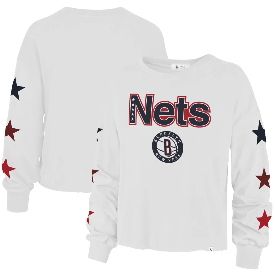 Prime Silicone Women's '47 White Brooklyn Nets 2021/22 City Edition Call Up Parkway Long Sleeve T-Shirt