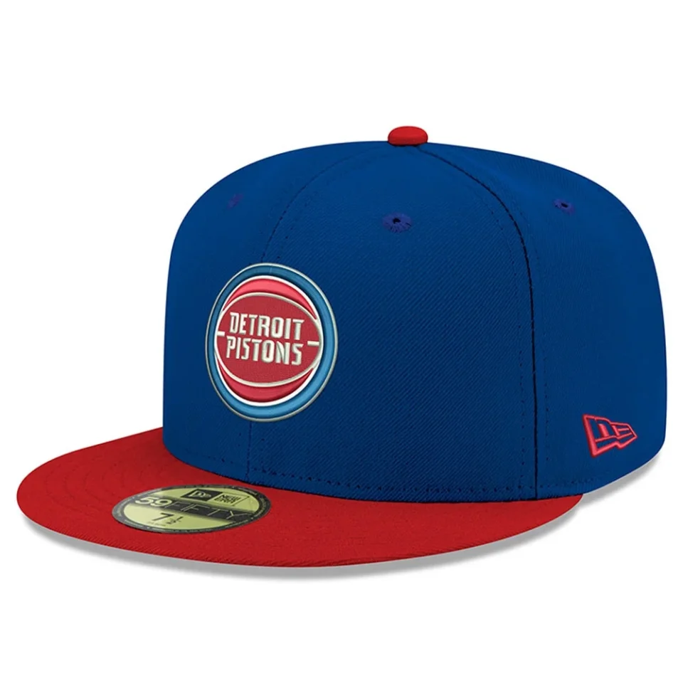 Dining Multi-Purpose Men's New Era Blue Detroit Pistons Official Team Color 2Tone 59FIFTY Fitted Hat
