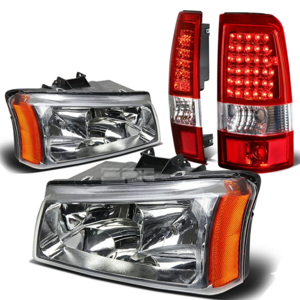 BPA-Free 03-07 SILVERADO CHROME CRYSTAL HEADLIGHT+CORN