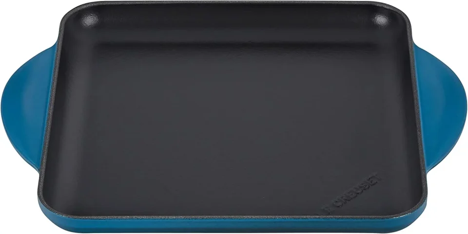 Eco-Friendly Cleaning Le Creuset Enameled Cast Iron 9.5 Inch Square Griddle Deep Teal