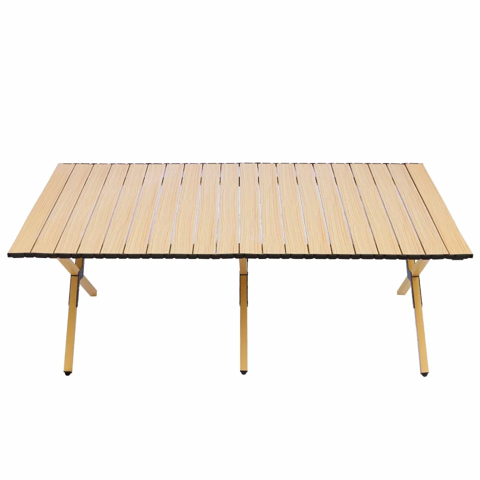 Select Healthy Portable Folding Camping Table - Carry Bag Included, 4-6 Person Table for Outdoor Camping and Picnics Natural