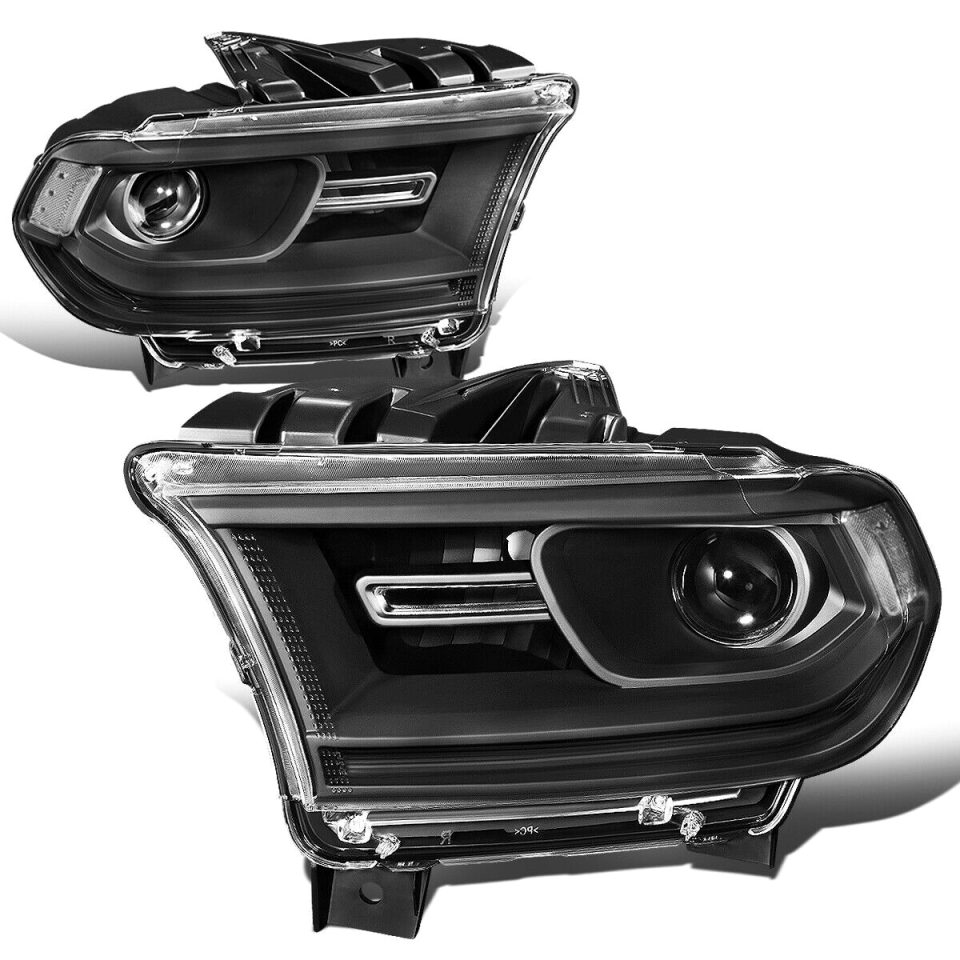 Core Thickened 2014-2020 Dodge Durango Pair OE Style Porjector Headlight Head Lamps Black
