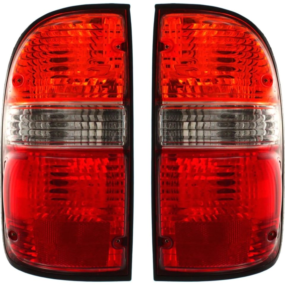 Cleaning Halogen Tail Light Set For 2001-04 Toyota Tacoma Amber/Clr/Red w/Bulbs 2Pcs CAPA