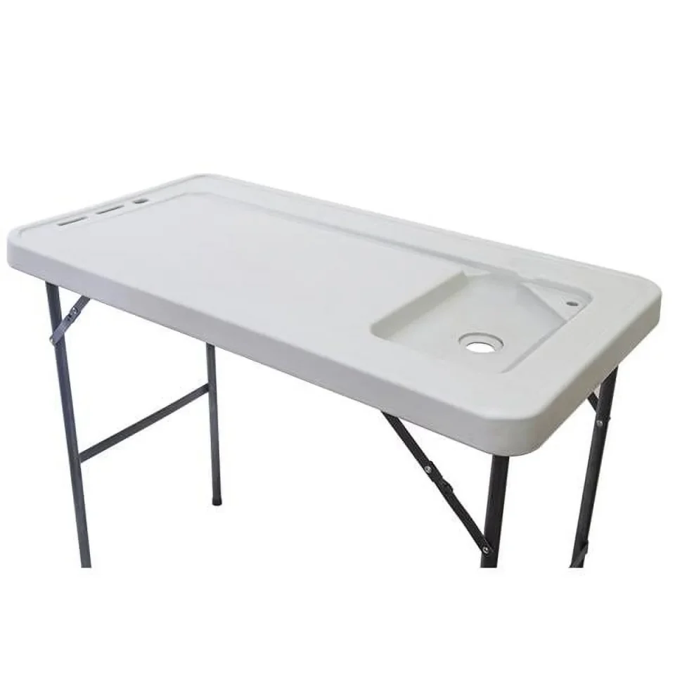Glass Leak-Proof Bornmio BXTY118 Outdoor Folding Multifunctional fishf Table Picnic Table with Spray Gun & Faucet White