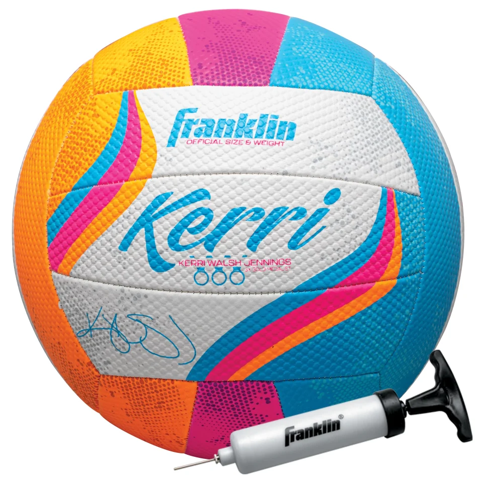 Thickened Outdoor Franklin Sports Kerri Walsh Beach, Soft Cover Outdoor Volleyball for Kids and Adults with Pump and Needle Included