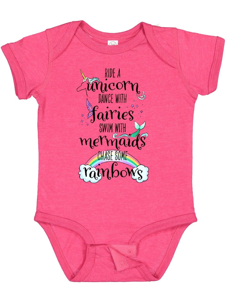Thickened Gift-Ready Inktastic Ride a Unicorn Dance with Fairies Swim with Mermaids Boys or Girls Baby Bodysuit
