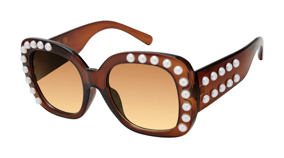 Core Glass Circus NY by Sam Edeleman Women's CC354 Pearl UV400 Protective Square Fashion Sunglasses, 52mm