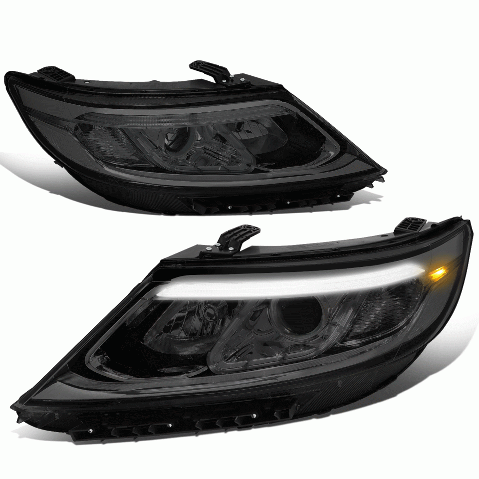 Ultimate Cleaning 14-15 Sorento EX SX Pair LED DRL Bar Smoked/Clear Projector Headlights Lamps