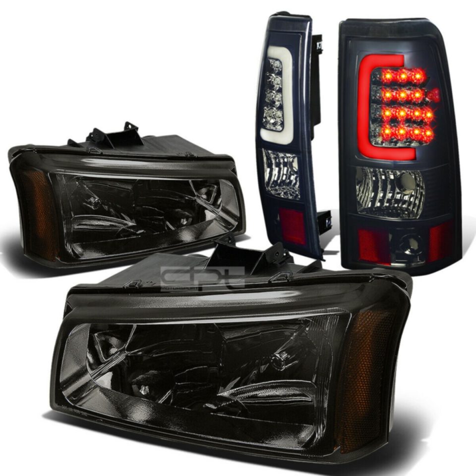 Ultimate Wooden 03-07 SILVERADO SMOKED CRYSTAL HEADLIGHT+CORN