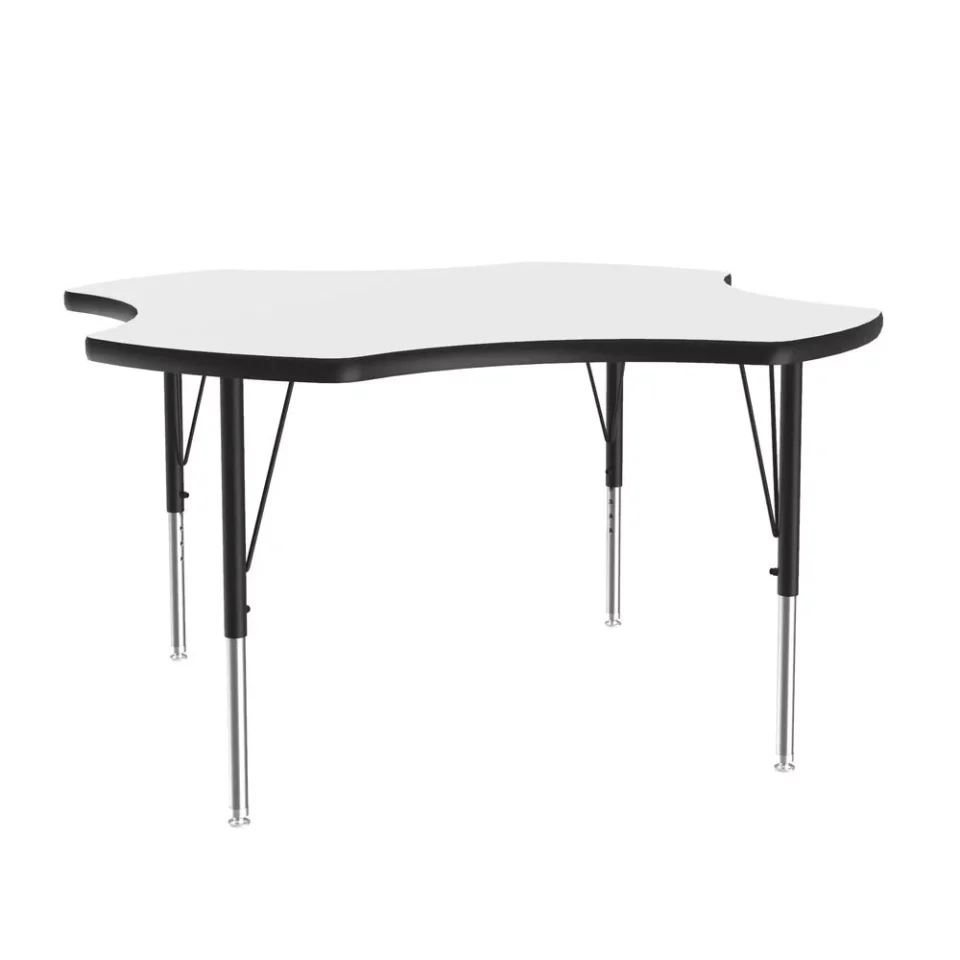 Portable Top-Rated Correll Inc. Deluxe High-Pressure Top Activity Tables, 48x48 CLOVER WHITE BLACK/CHROME