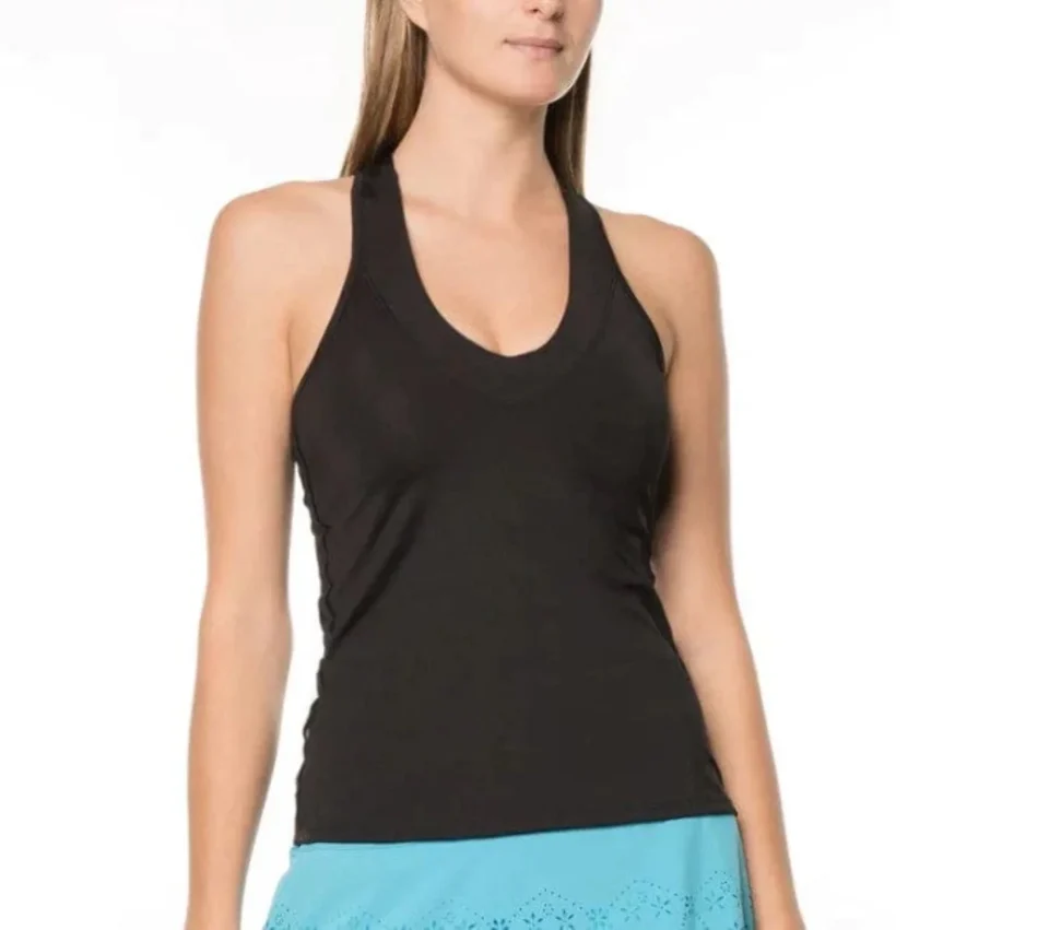 Premium Leak-Proof Lucky In Love Women's V-Neck Tennis Tank with Bra