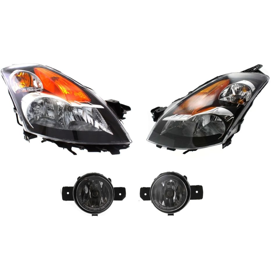 Space-Saving Headlight Kit For 2007-2009 Nissan Altima Left and Right 4-Door Sedan 4Pc
