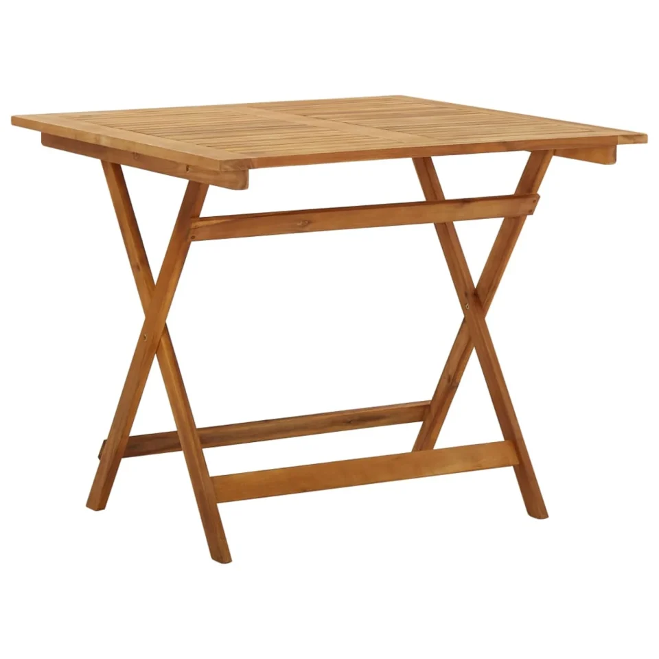 Supreme Thickened Tomshoo Folding Patio Table 35.4x35.4x29.5 Solid Acacia Wood