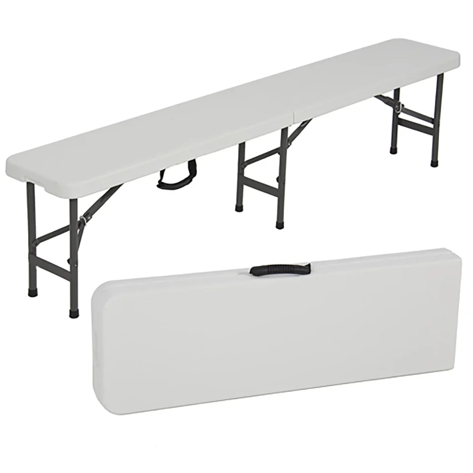 Value Zimtown 6' Folding Picnic Bench, HDPE Portable Chair Convenient and Comfortable Seating for Events and Gatherings