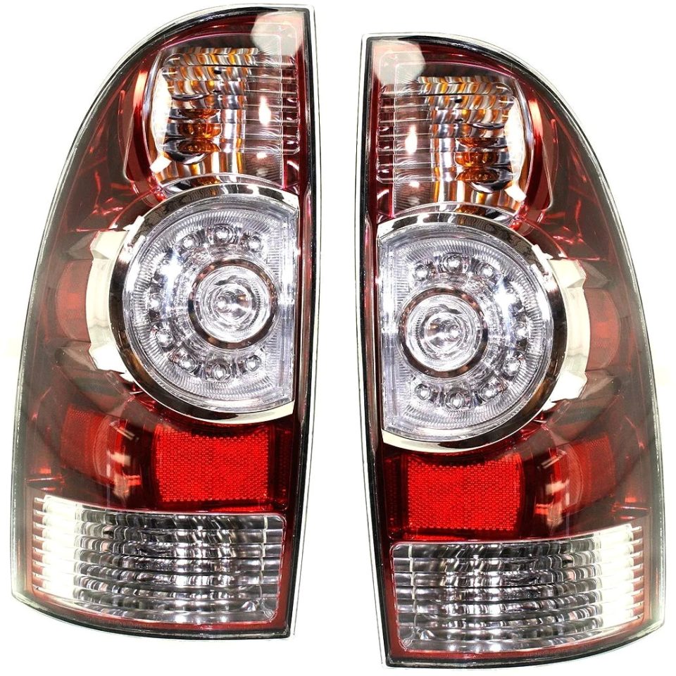 Cast Iron Versatile Set of 2 Halogen/LED Tail Light For 2009-2015 Toyota Tacoma LH & RH w/ Bulb(s)