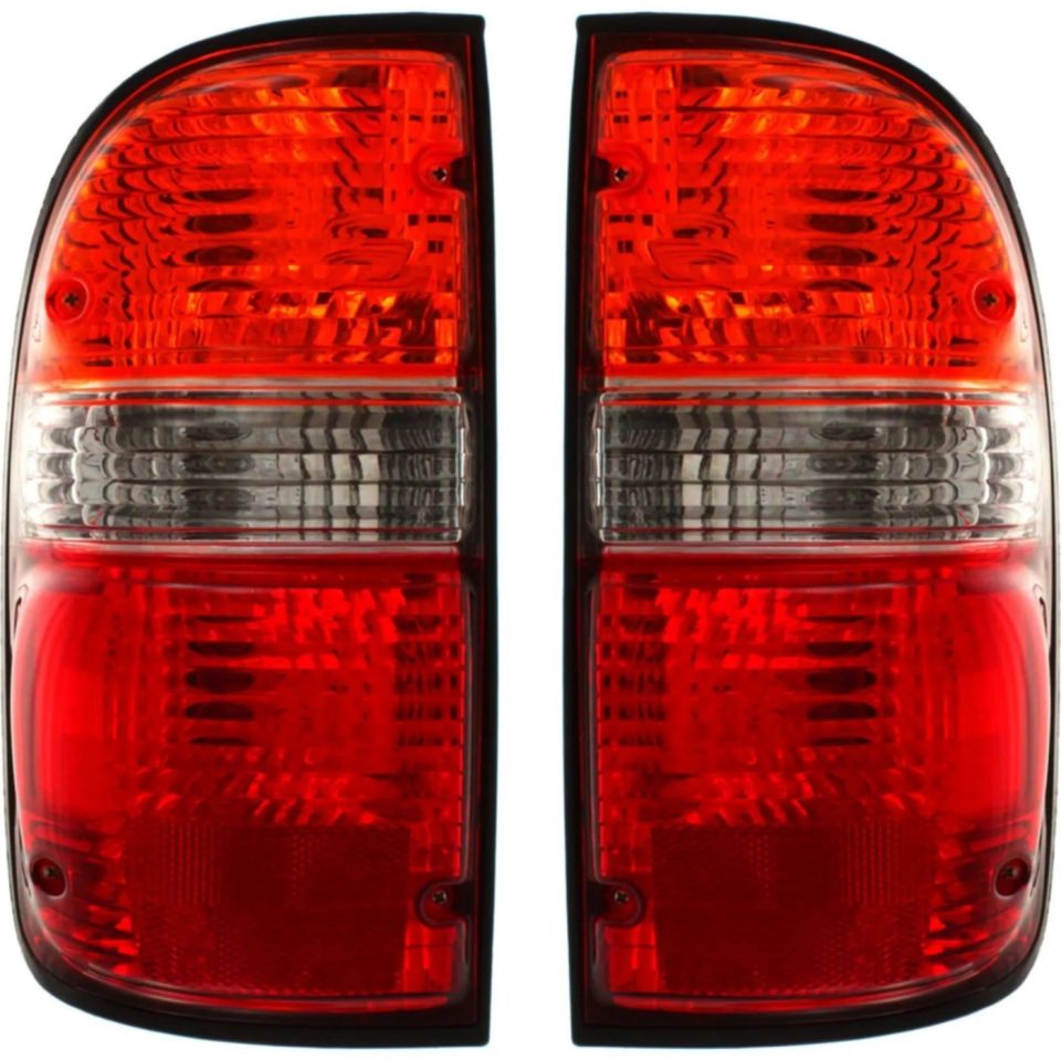 Travel Halogen Tail Light Set For 2001-04 Toyota Tacoma Amber/Clr/Red w/Bulbs 2Pcs CAPA