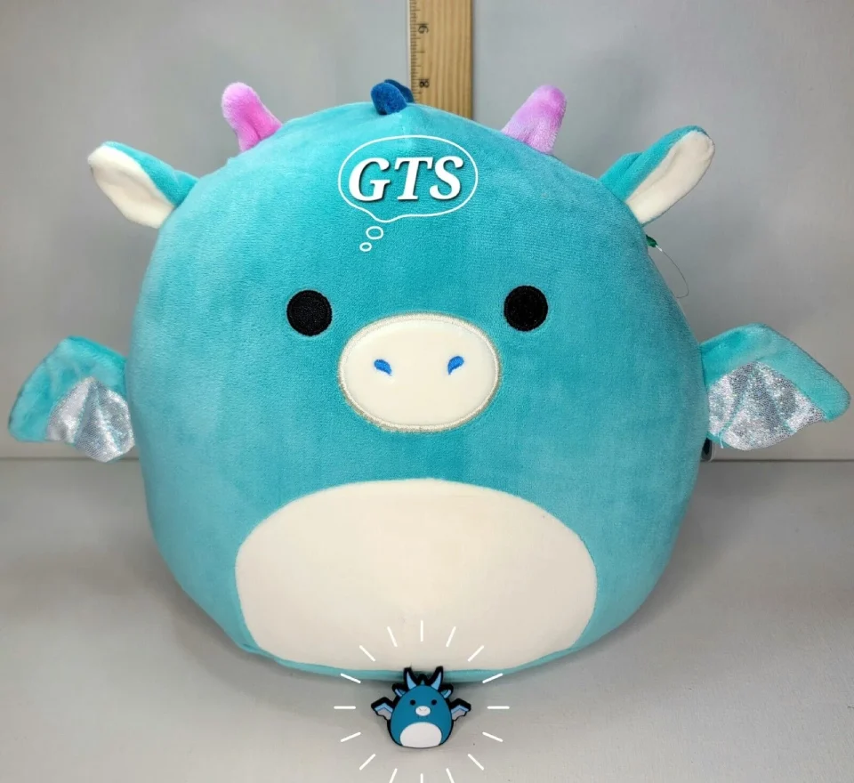 Essential Home Squishmallow 8 Tatiana Dragon Plush with Jibbitz Croc Shoe Charm 2 PC